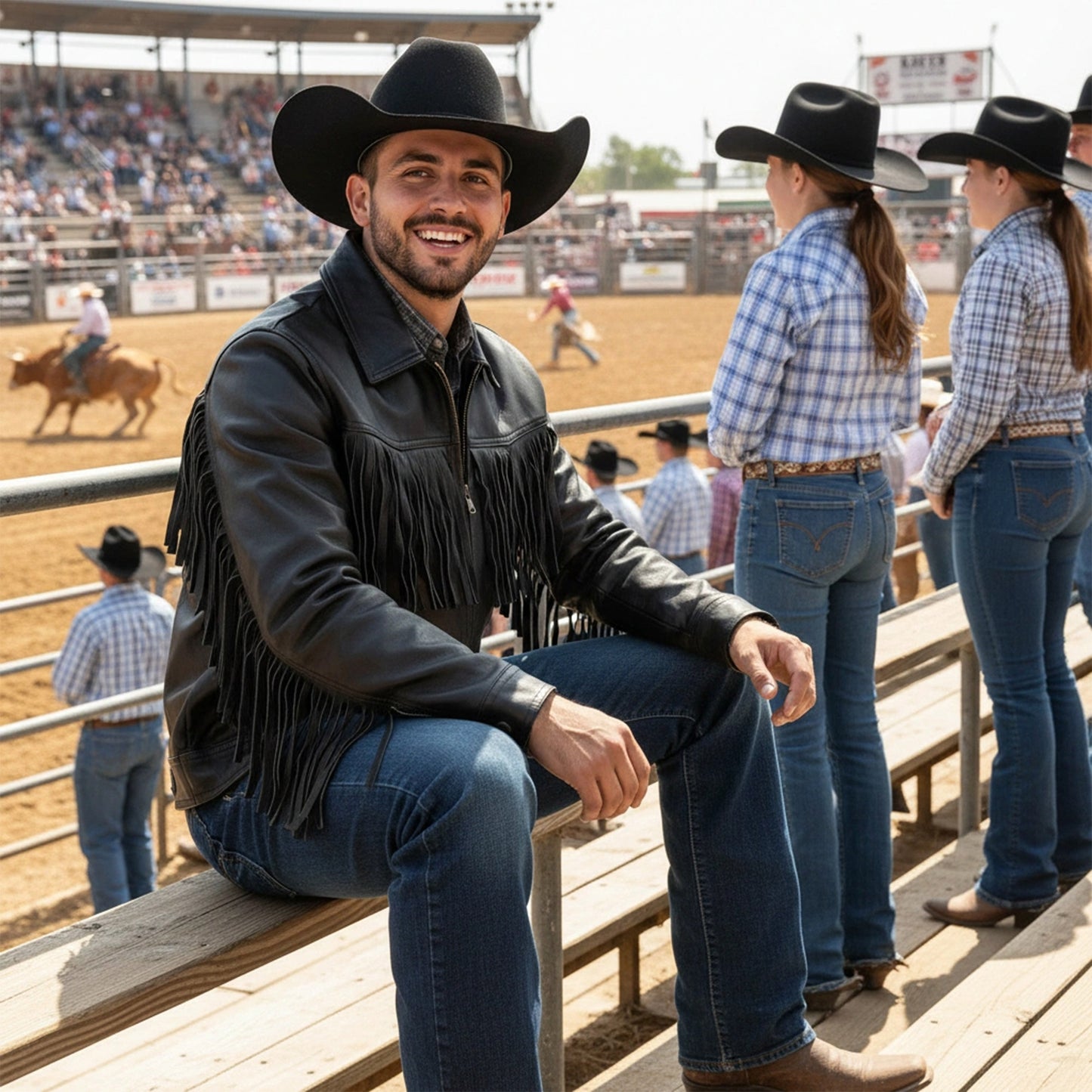 Chamarra de Piel de Borrego Con Barbas Estilo Tamaulipeco Con Cierre Cuello Deportivo Alvaro
