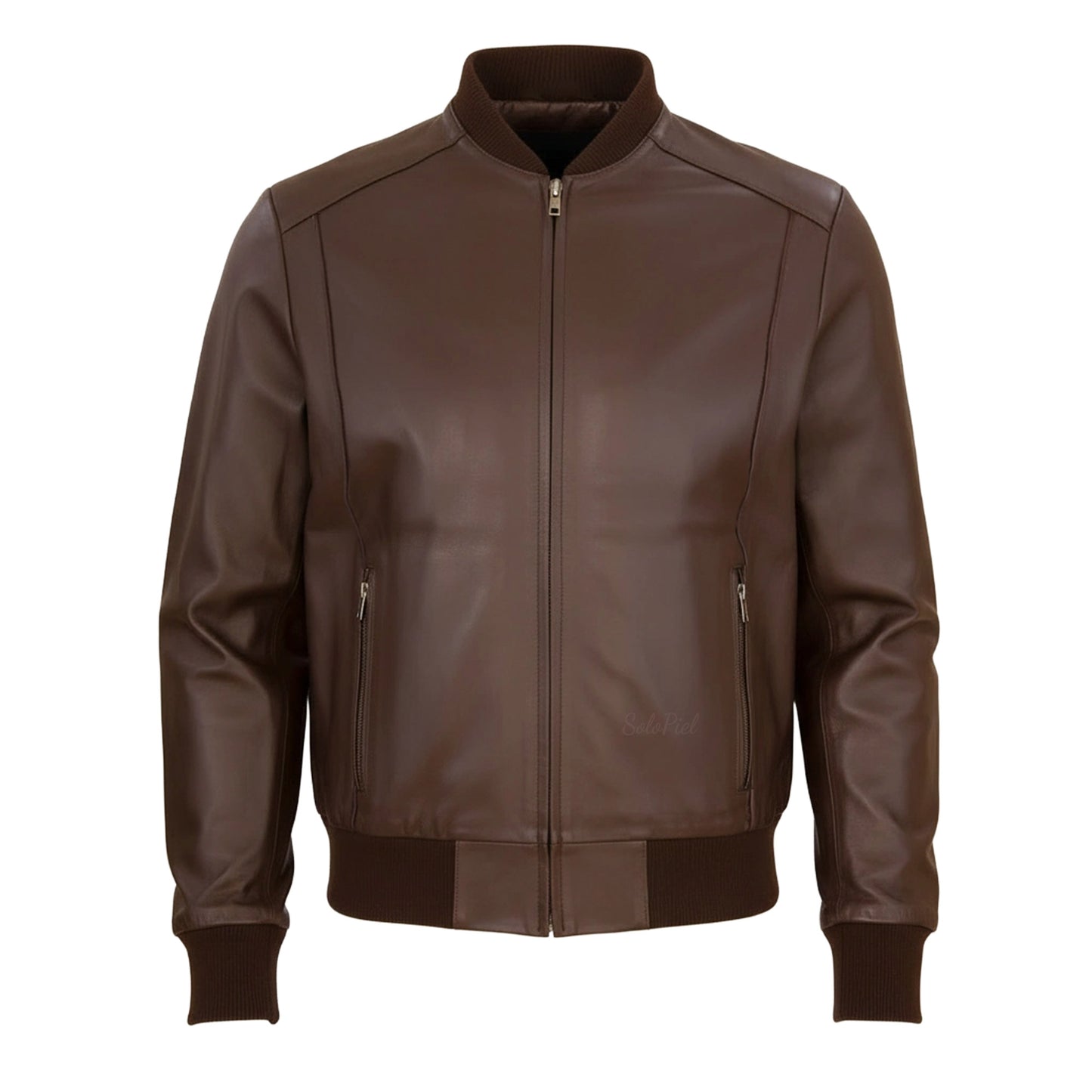 Chamarra de Piel de Borrego Para Caballero Estilo Bomber con Cardigan Bayron