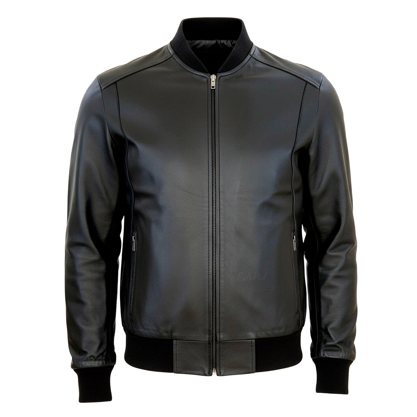 Chamarra de Piel de Borrego Para Caballero Estilo Bomber con Cardigan Bayron