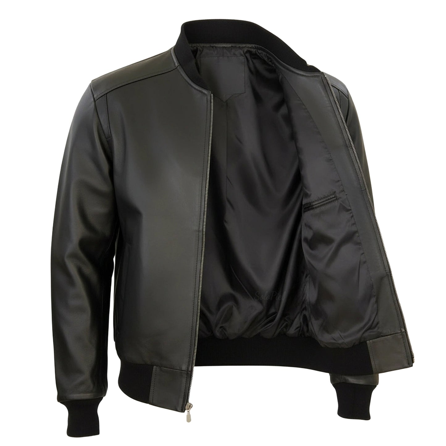 Chamarra de Piel de Borrego Para Caballero Estilo Bomber con Cardigan Bayron