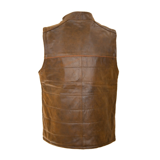 Chaleco de Piel de Borrego Crackelada para Caballero Roman