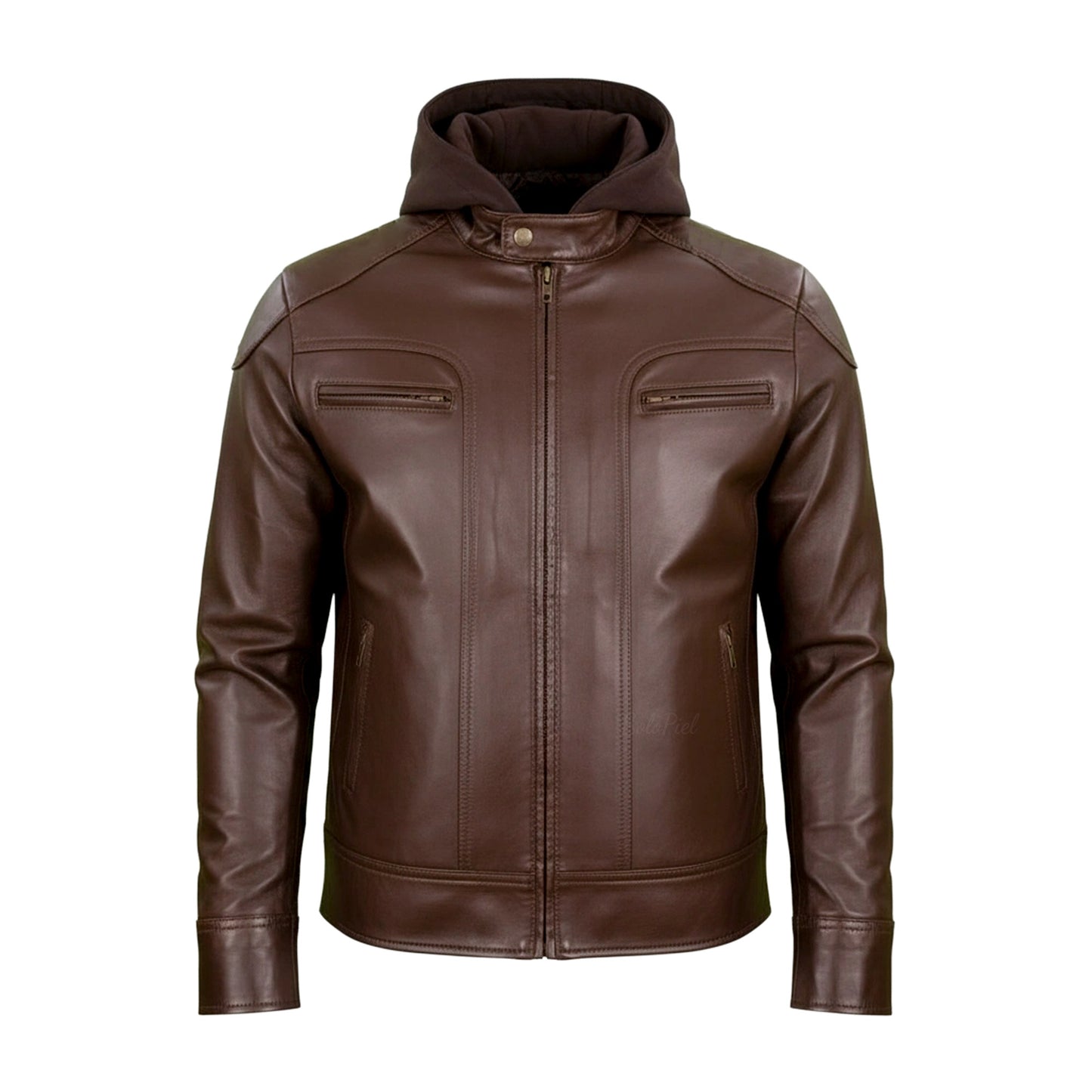 Chamarra de Piel de Borrego para Caballero Con Capucha Desmontable Eduardo Slim