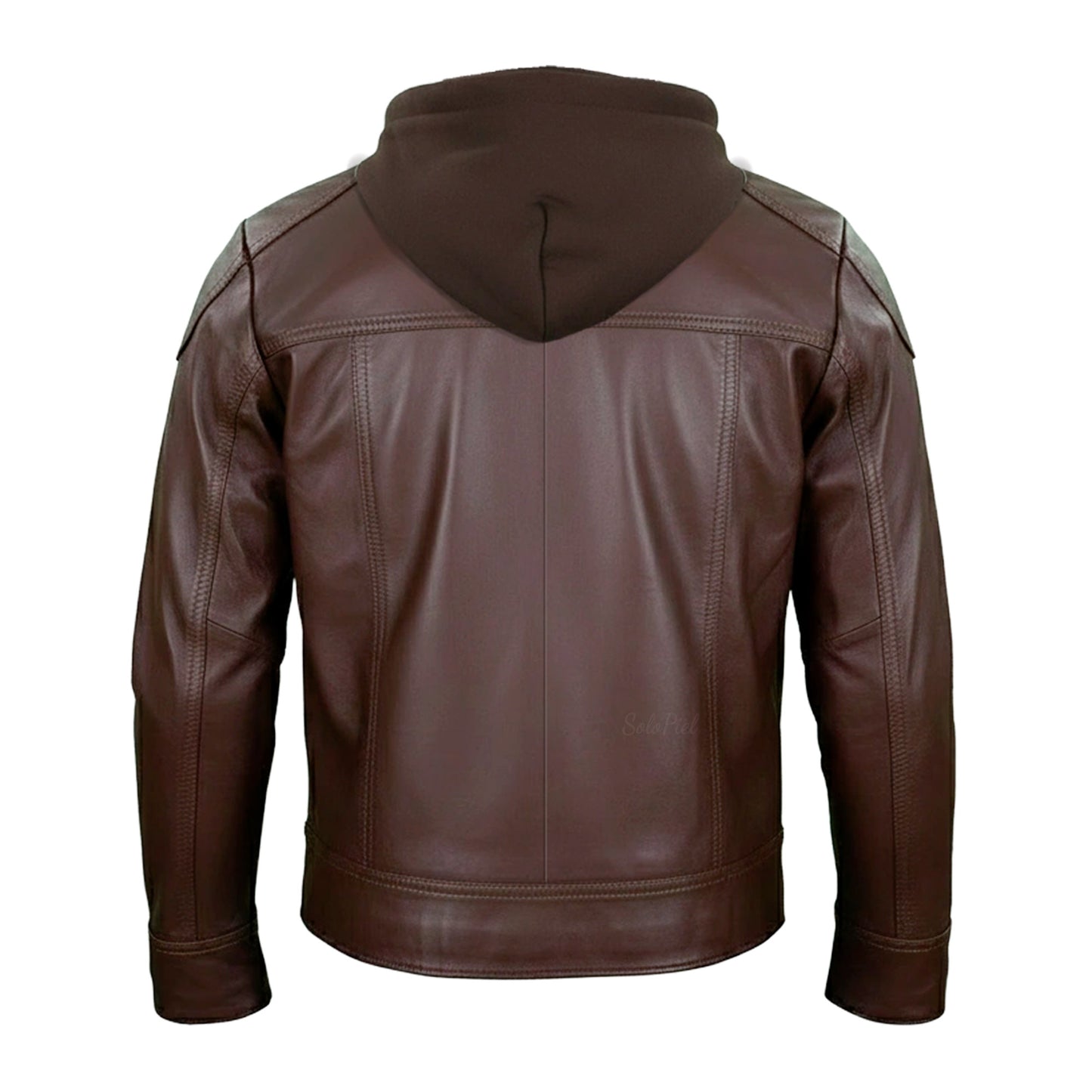 Chamarra de Piel de Borrego para Caballero Con Capucha Desmontable Eduardo Slim