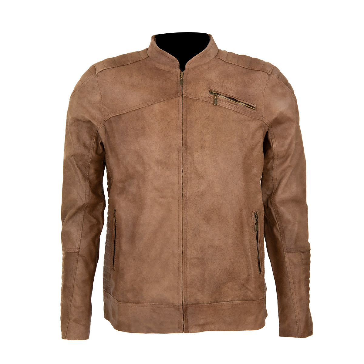 De Borrego Chamarra De Cuero Cafe Hombre De Borrego Chamarra De