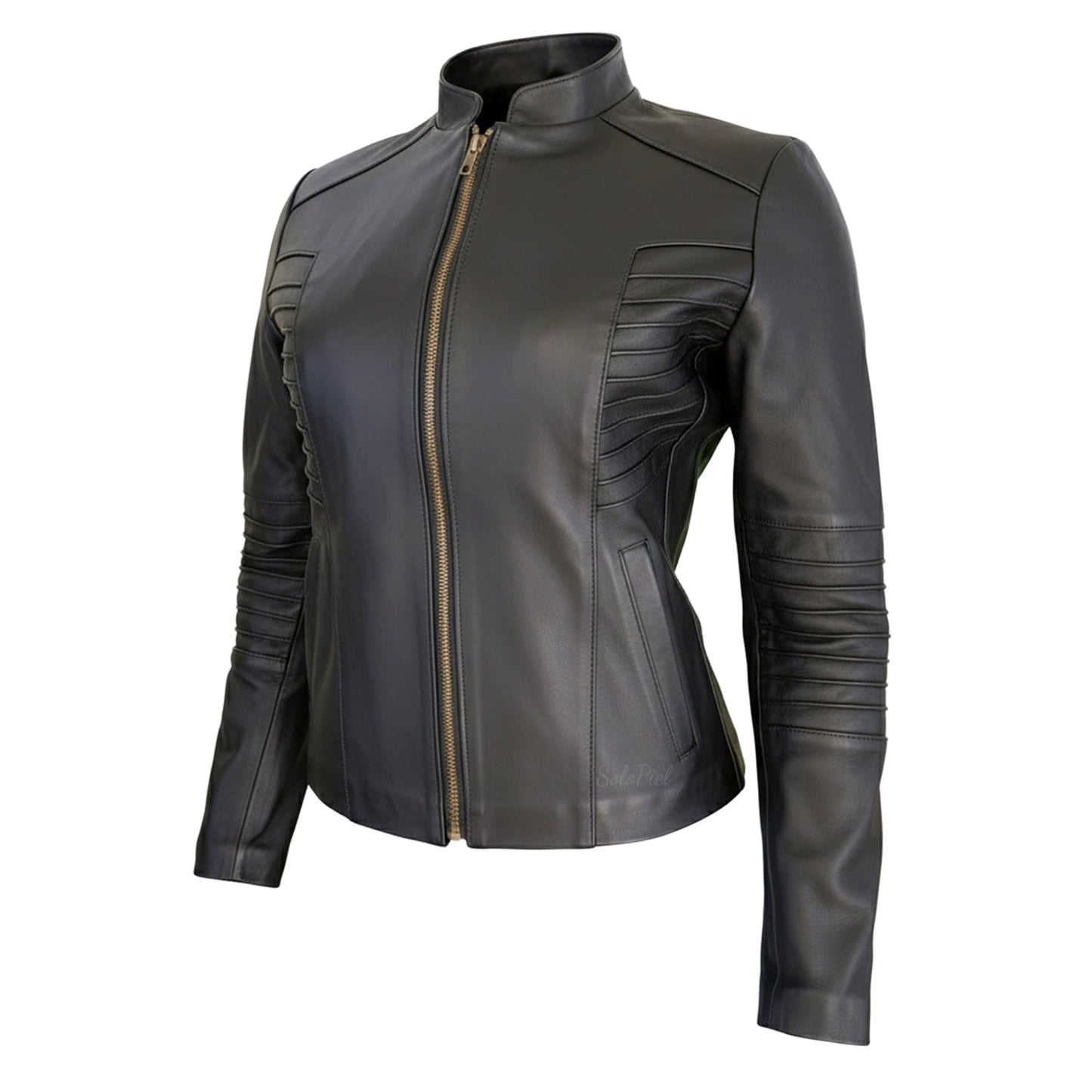 Chamarra de Piel de Borrego Acabado Drapeado para Dama Irazú