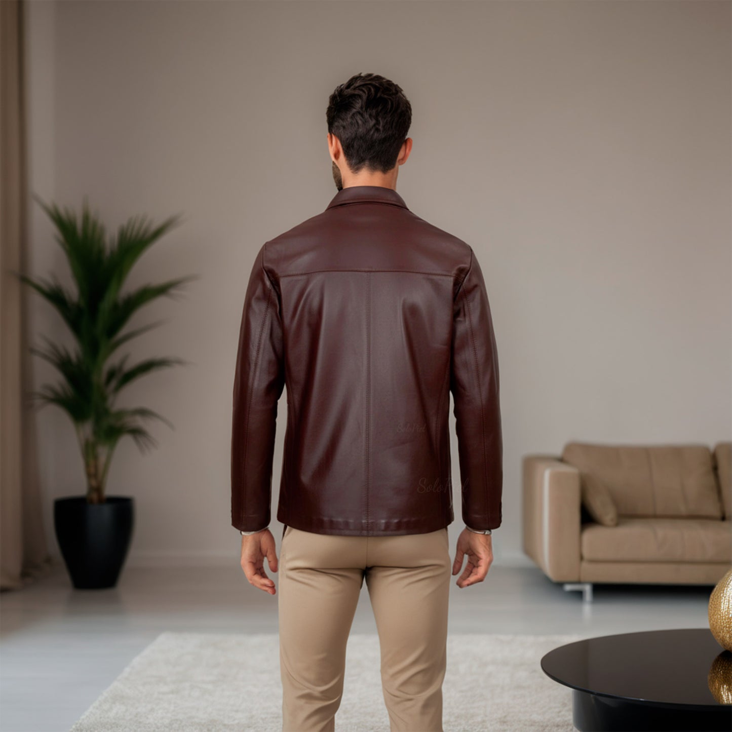 Chamarra de Piel de Borrego para Caballero Italiano Cuello Sport