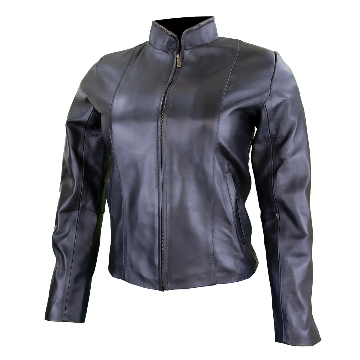 Chamarra de Piel de Borrego para Dama Cuello Mao Slim Liz