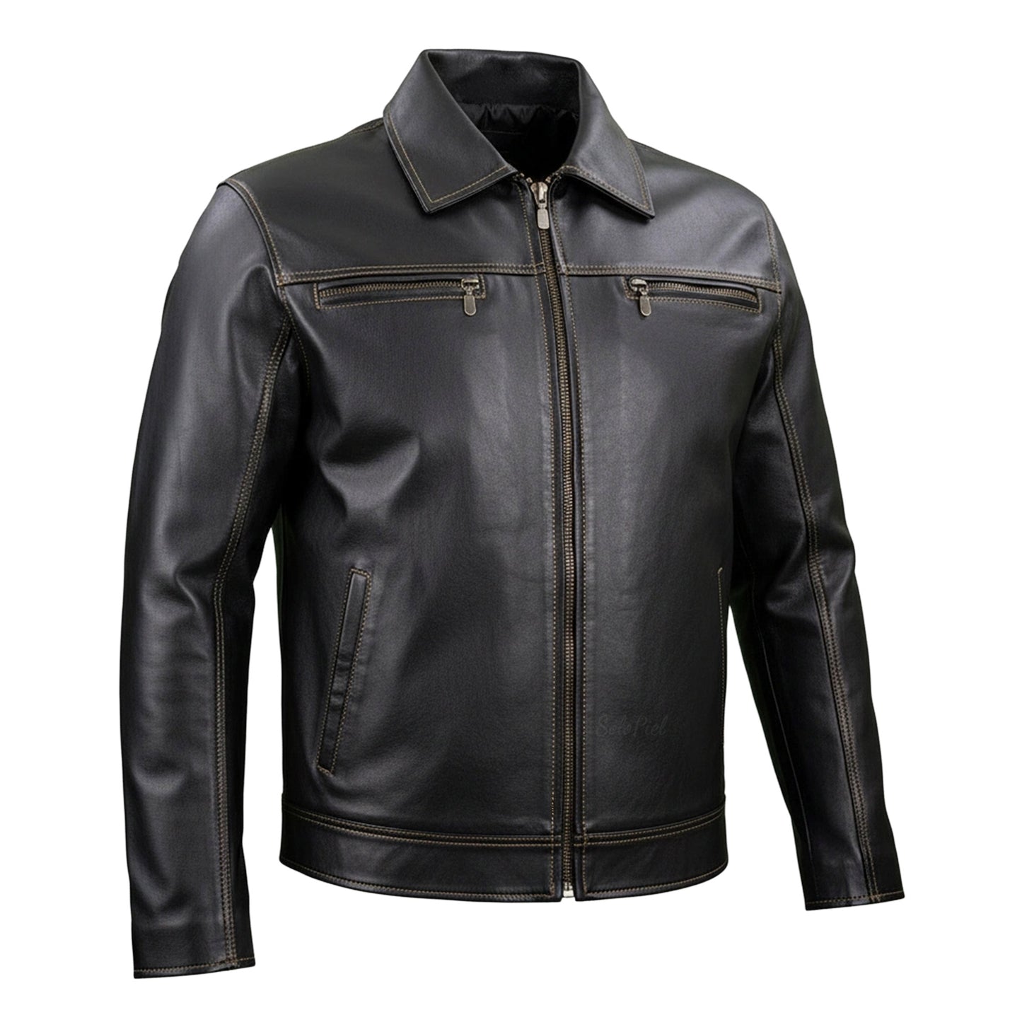 Chamarra de Piel de Borrego para Caballero Cuello Sport Missael