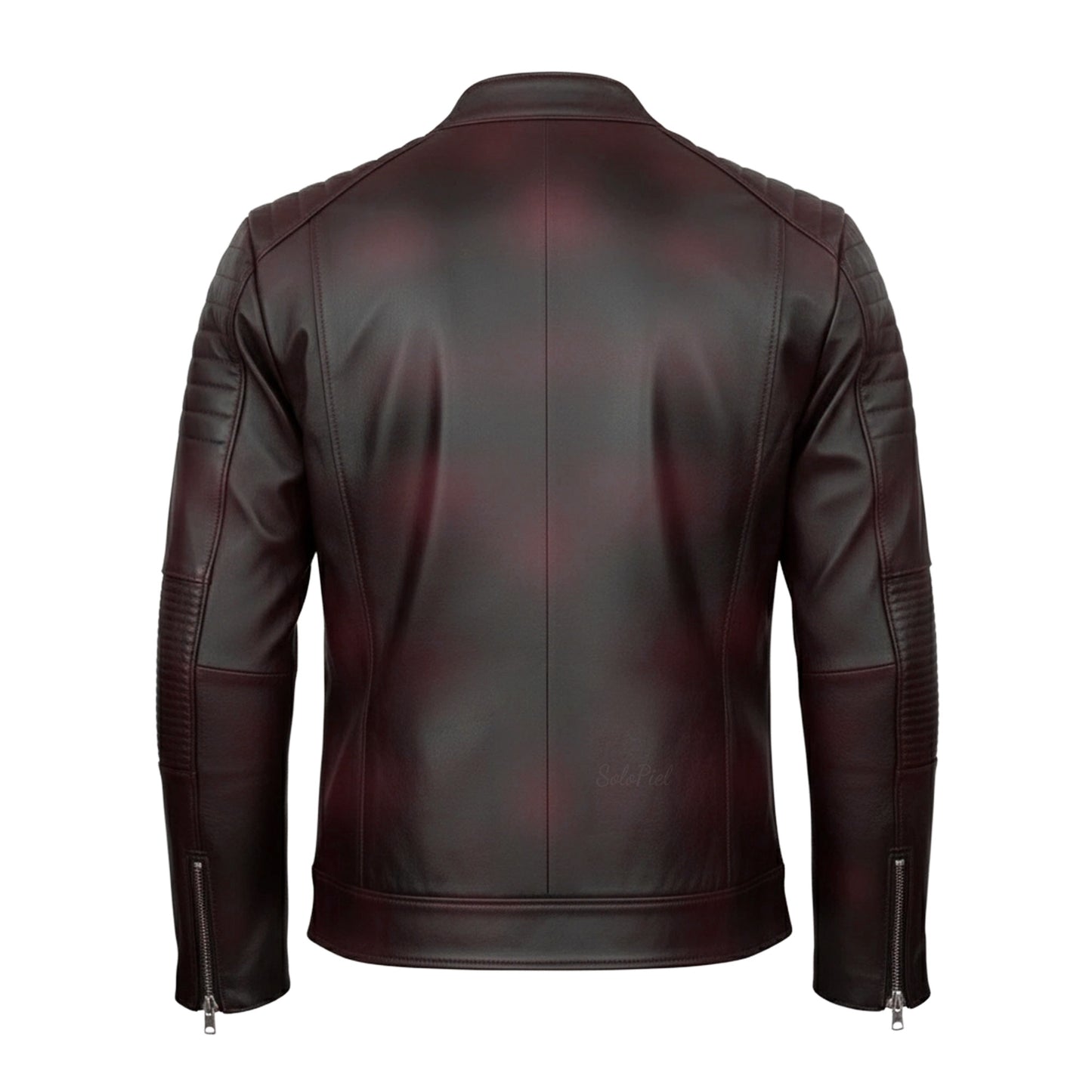 Chamarra de Piel de Borrego Para Caballero con Cuello Mao Slim Fit Ramses