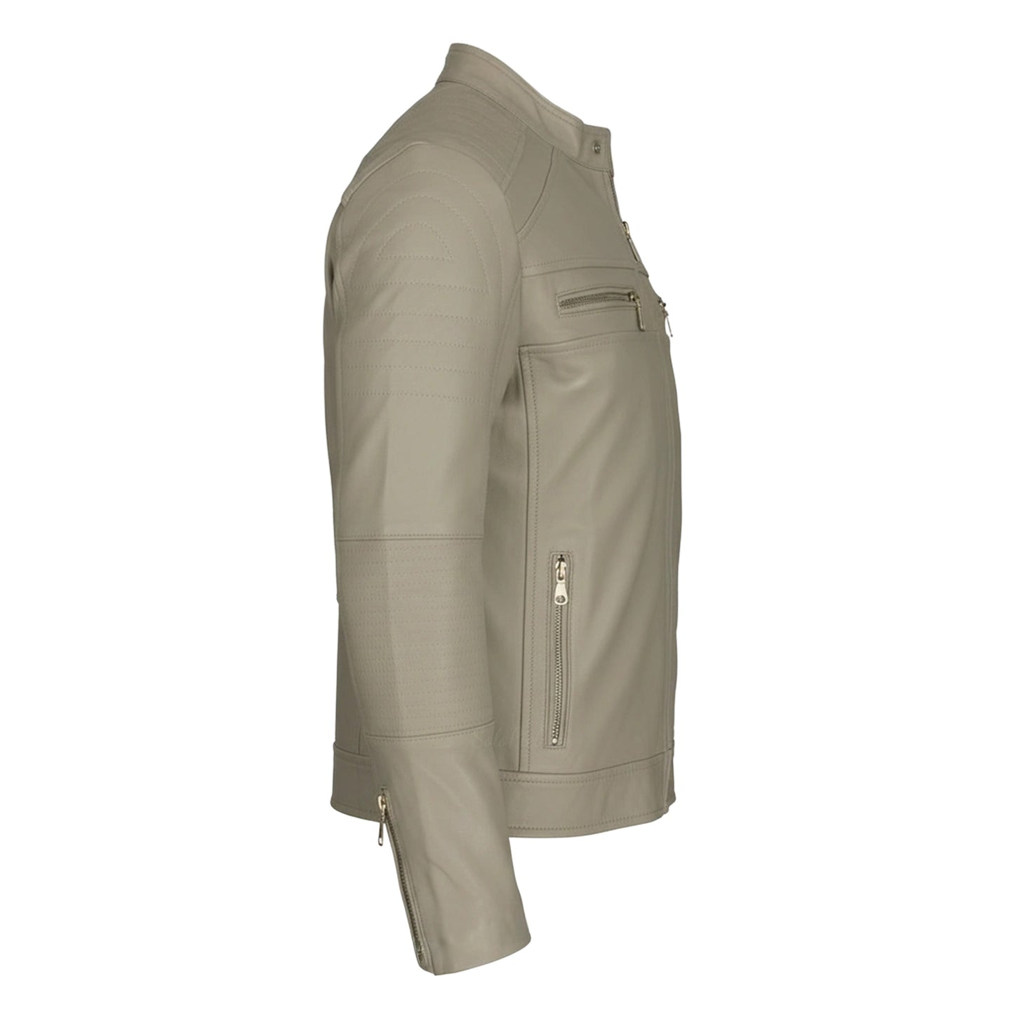Chamarra de Piel de Borrego Para Caballero con Cuello Mao Slim Fit Ramses
