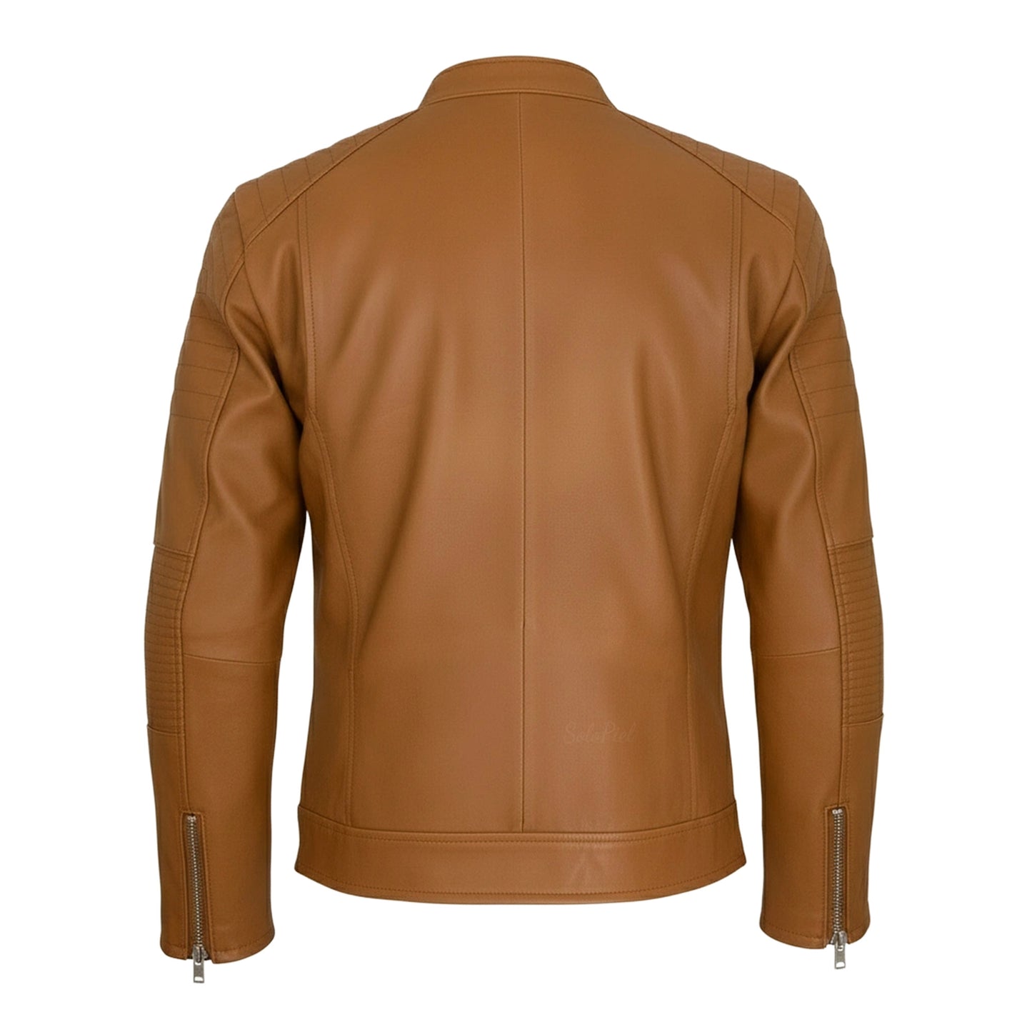 Chamarra de Piel de Borrego Para Caballero con Cuello Mao Slim Fit Ramses