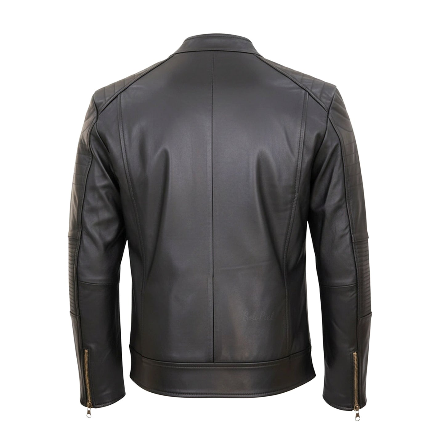 Chamarra de Piel de Borrego Para Caballero con Cuello Mao Slim Fit Ramses