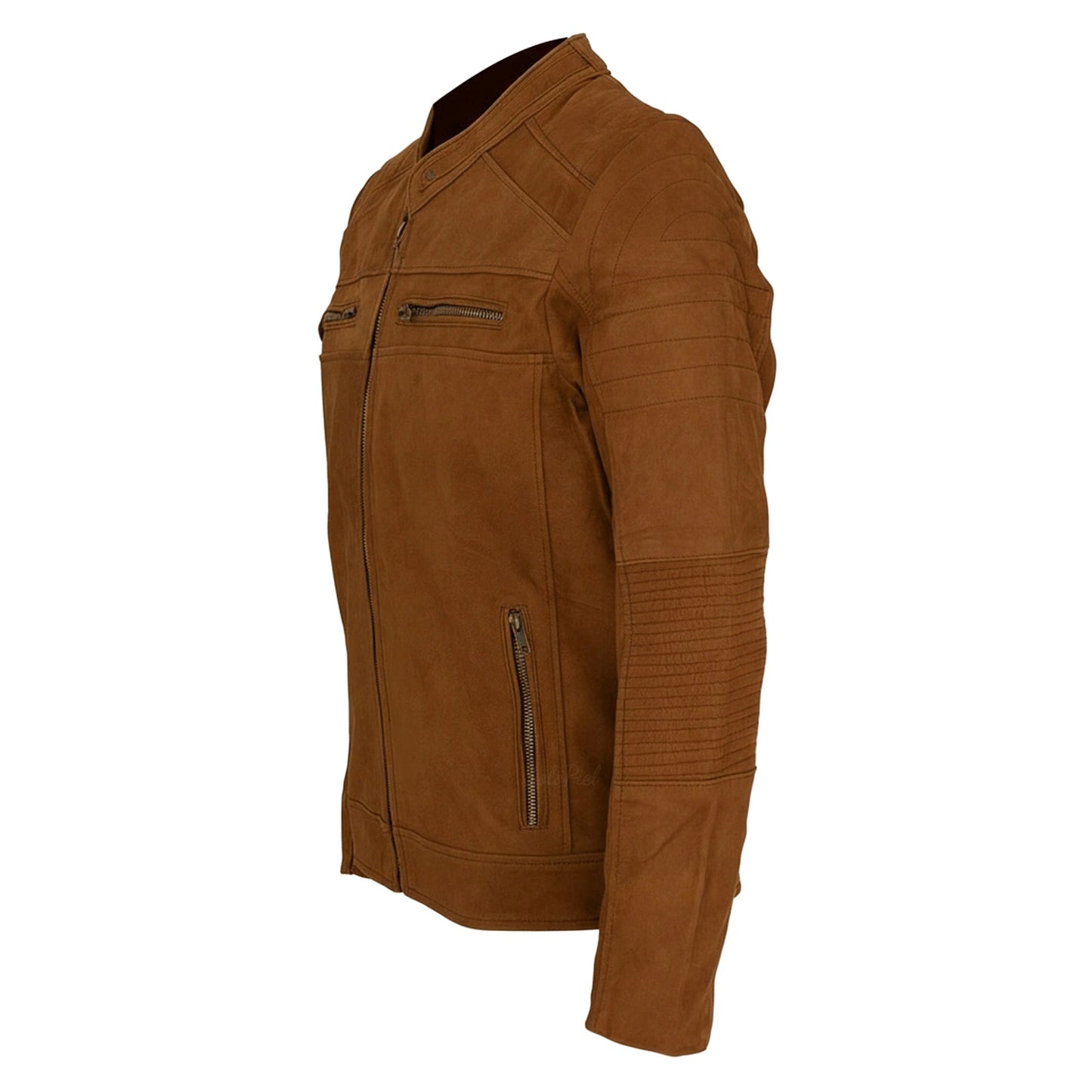 Chamarra de Piel de Borrego Para Caballero con Cuello Mao Slim Fit Ramses