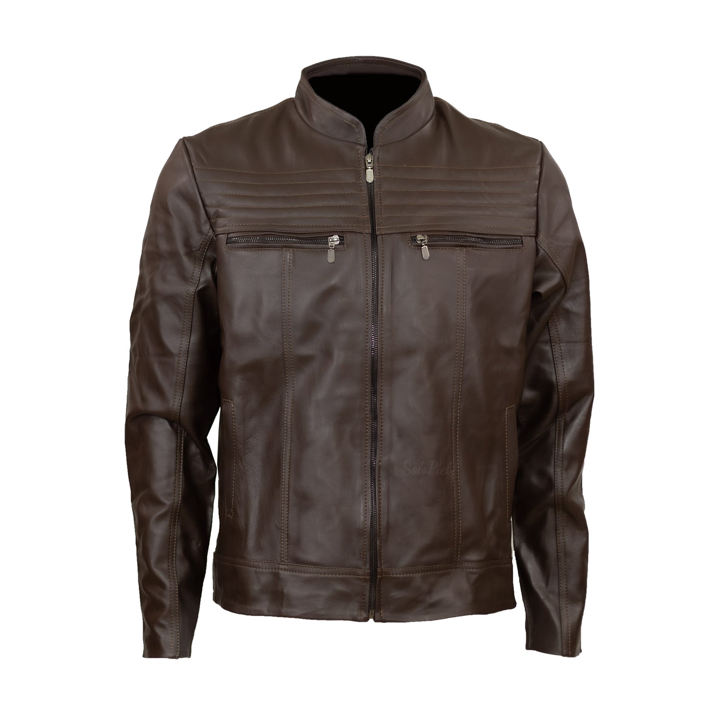 Chamarra de Piel de Borrego para Caballero Cuello Mao Slim Robert