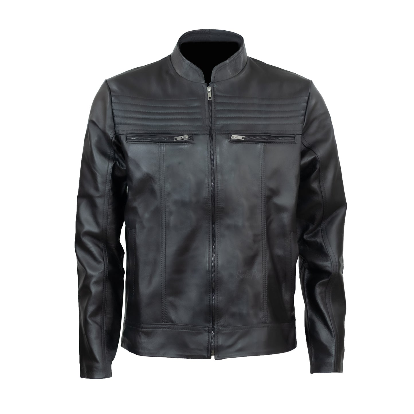 Chamarra de Piel de Borrego para Caballero Cuello Mao Slim Robert