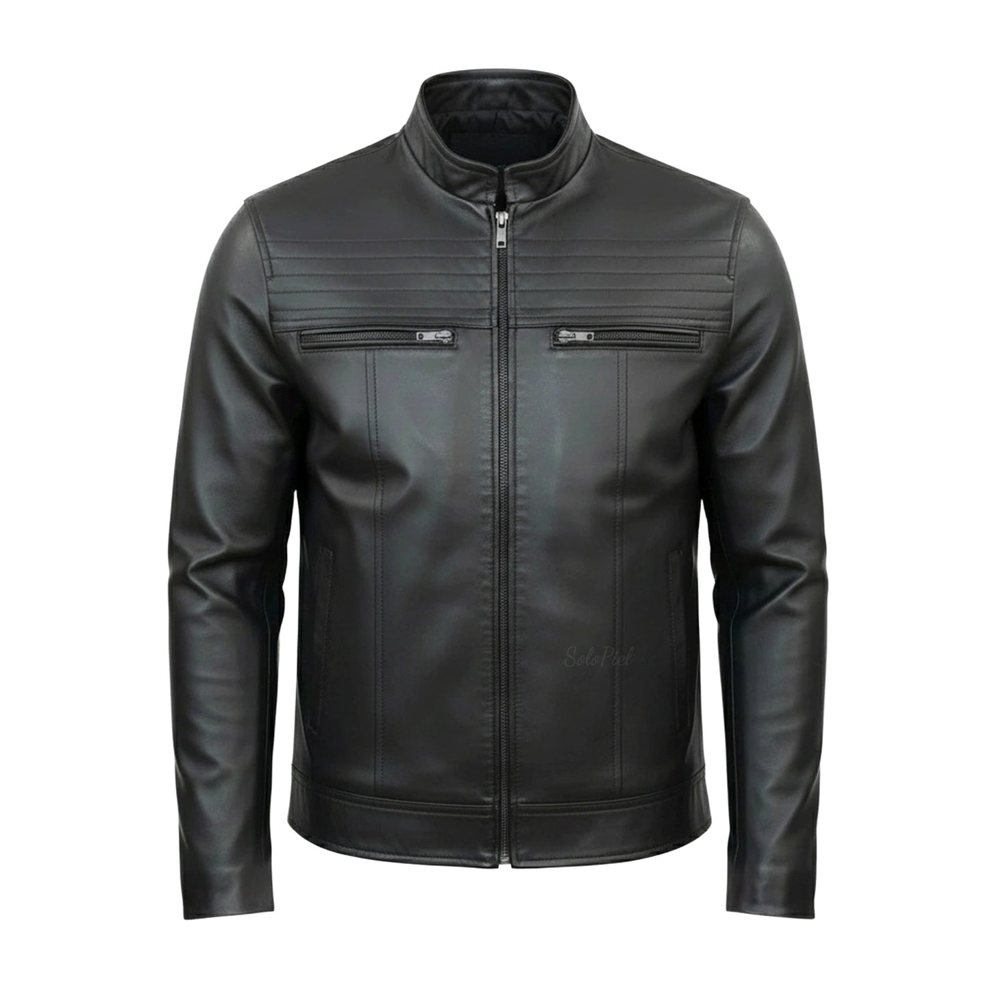 Chamarra de Piel de Borrego para Caballero Cuello Mao Slim Robert