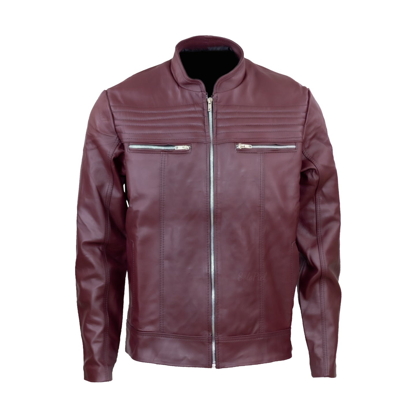 Chamarra de Piel de Borrego para Caballero Cuello Mao Slim Robert
