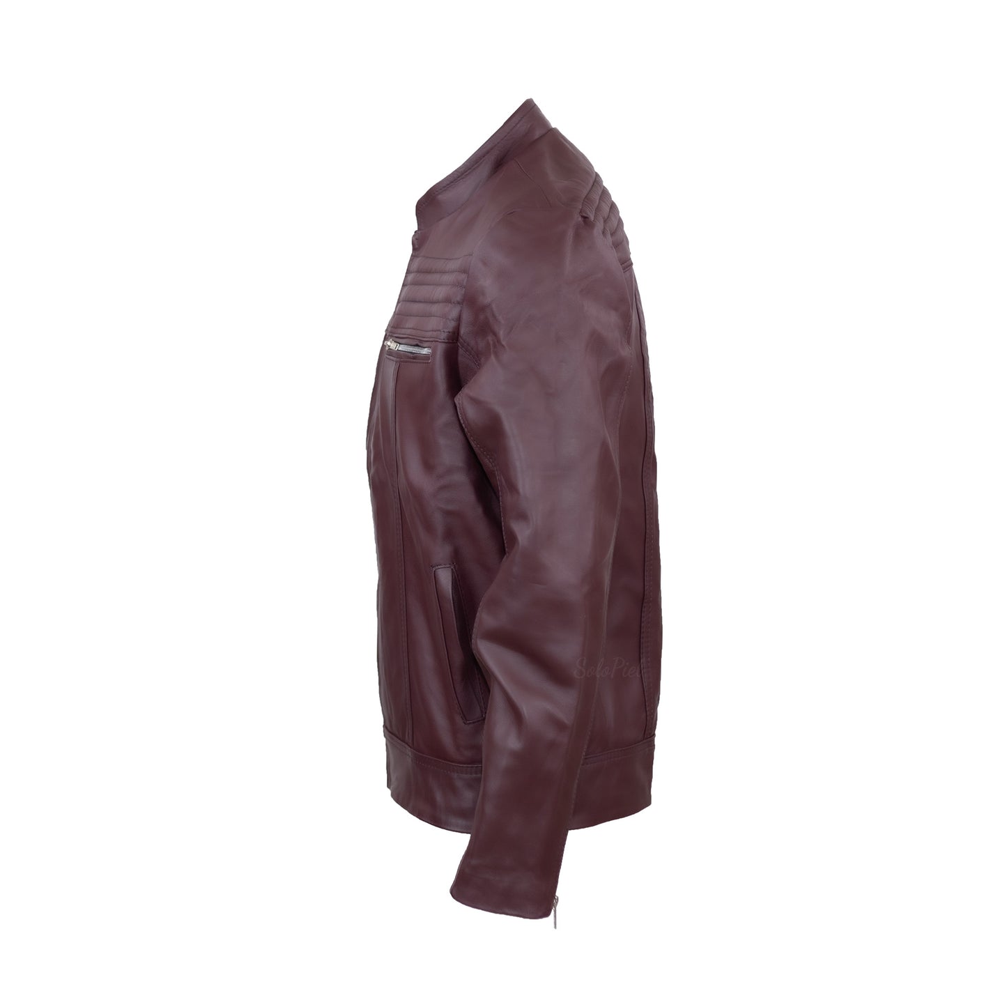 Chamarra de Piel de Borrego para Caballero Cuello Mao Slim Robert
