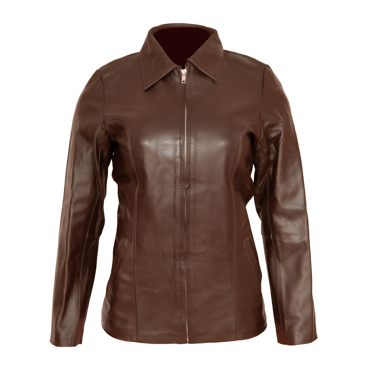 Chamarra de Piel de Borrego para Dama Corte a la Cadera Cuello Deportivo Shakira