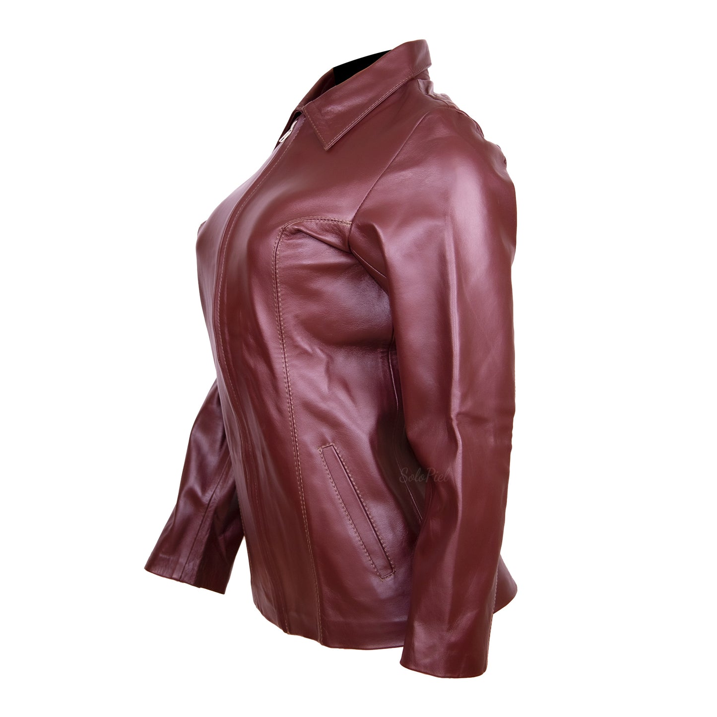 Chamarra de Piel de Borrego para Dama Corte a la Cadera Cuello Deportivo Shakira