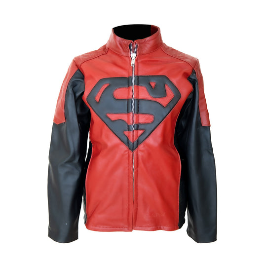 Chamarra de Piel  Estilo Superman Para Niño