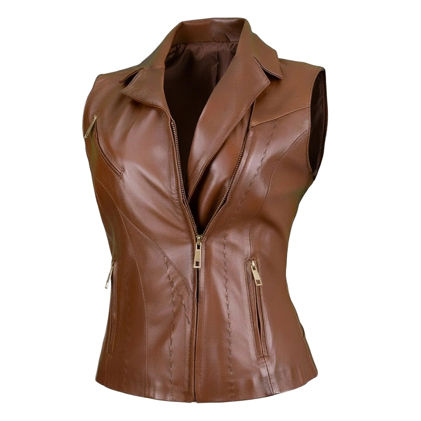 Chaleco de Piel de Borrego Acabado Tejido para Dama Yadhira