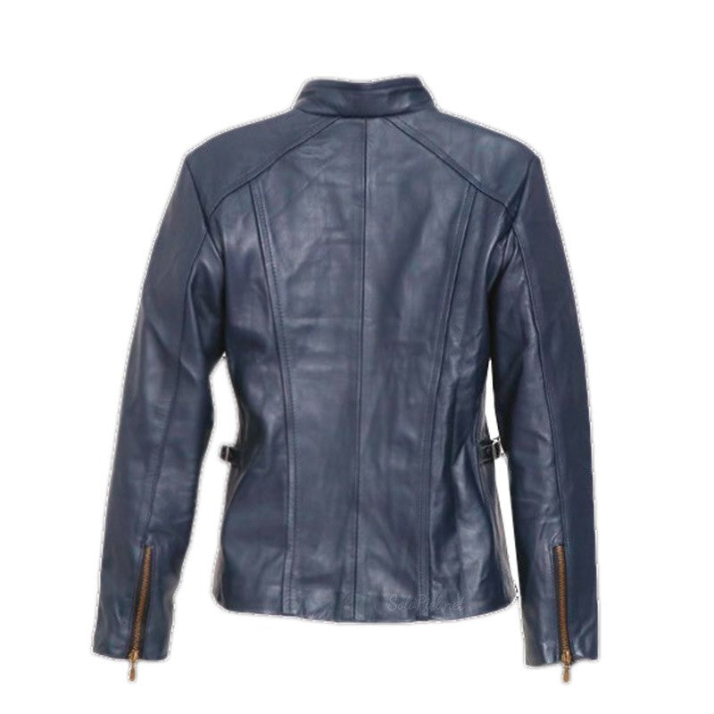 Chamarra de Piel de Borrego para Dama Cuello Mao Nena