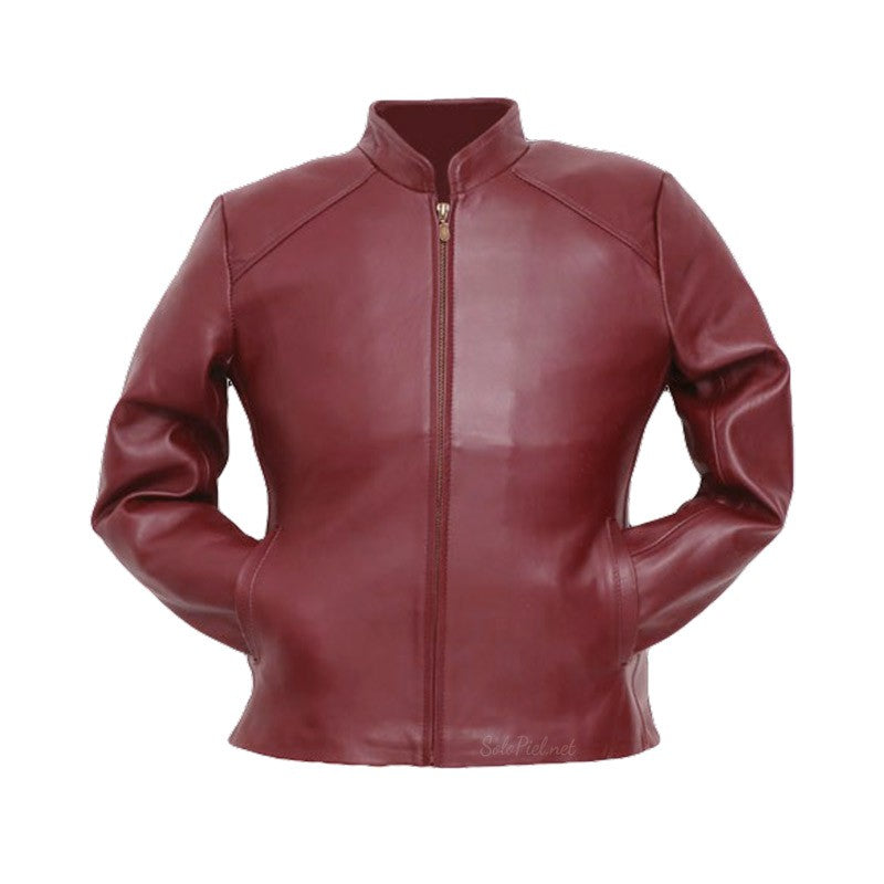 Chamarra de Piel de Borrego para Dama Cuello Mao Nena