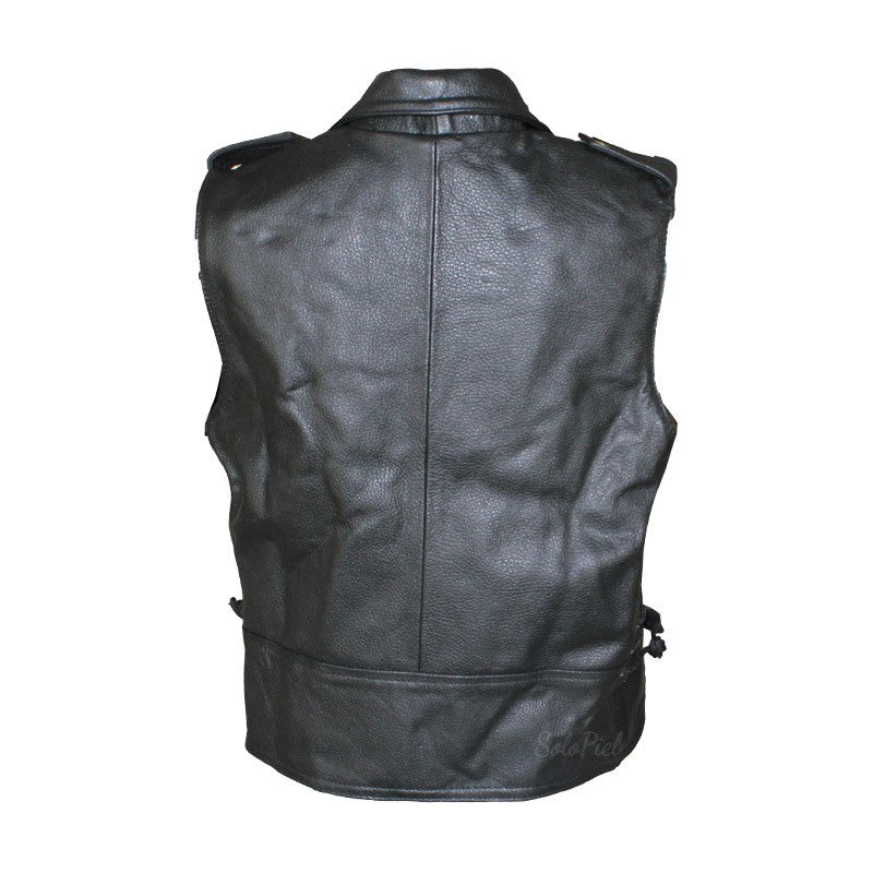 Chaleco de Piel Gruesa para Dama Estilo Rockero