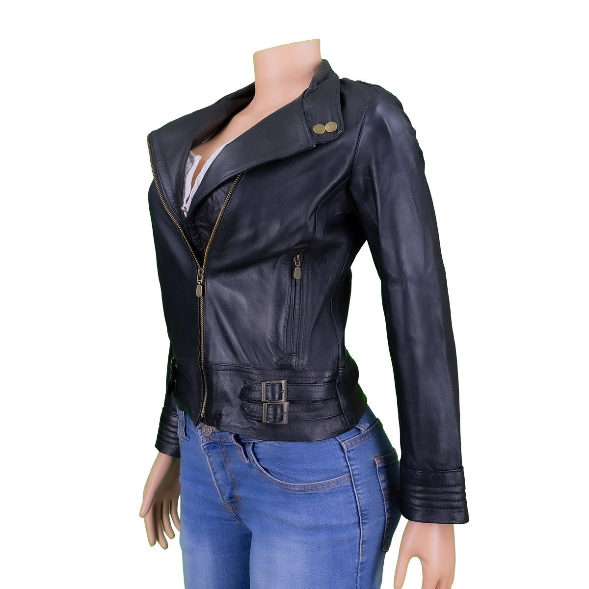 Chamarra  de Piel de Borrego para Dama Cierre Cruzado Vanessa