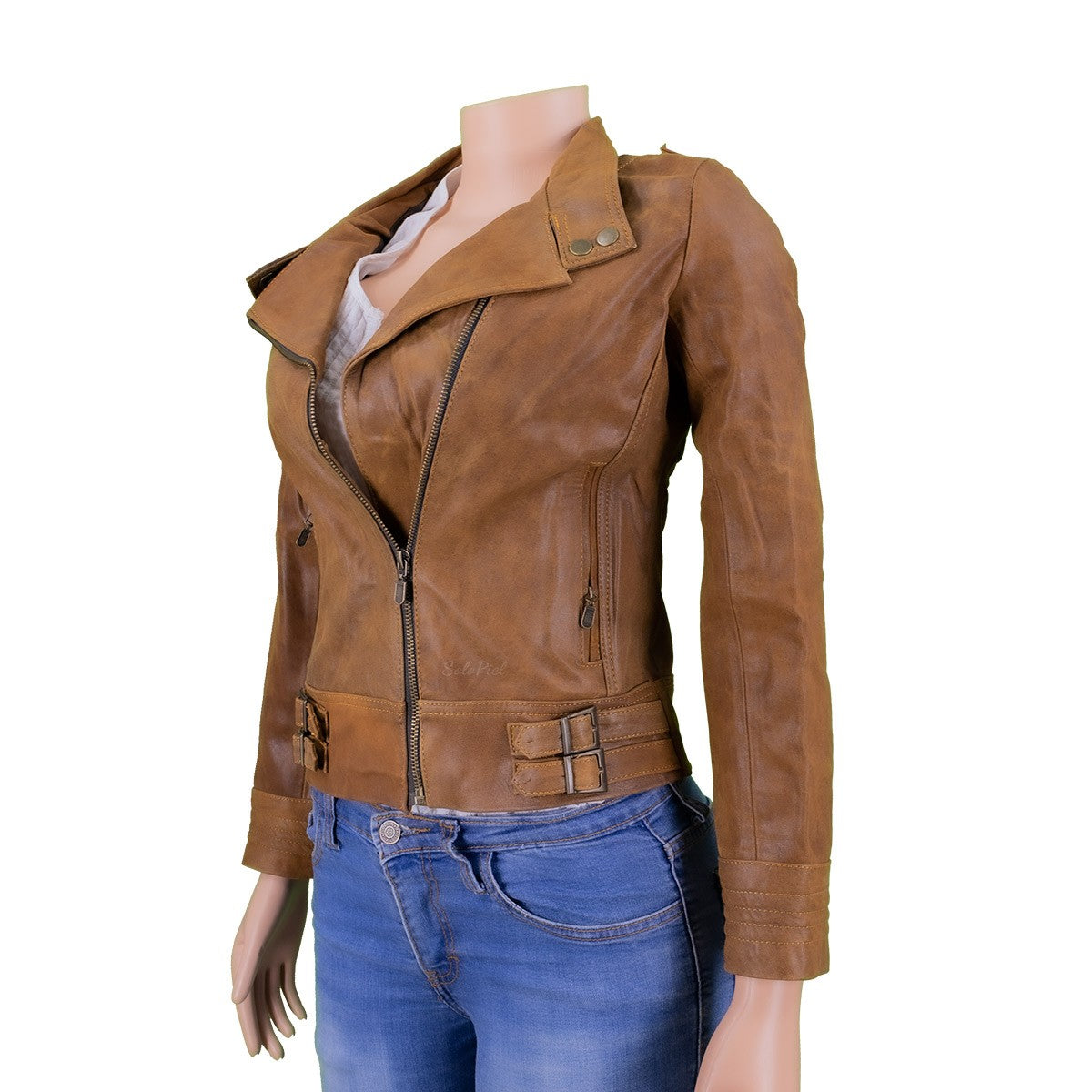 Chamarra  de Piel de Borrego para Dama Cierre Cruzado Vanessa