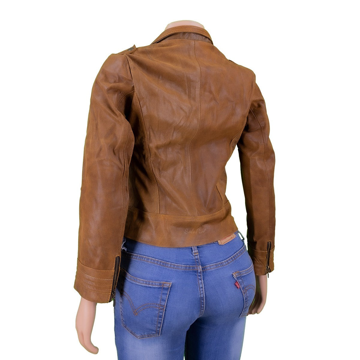 Chamarra  de Piel de Borrego para Dama Cierre Cruzado Vanessa