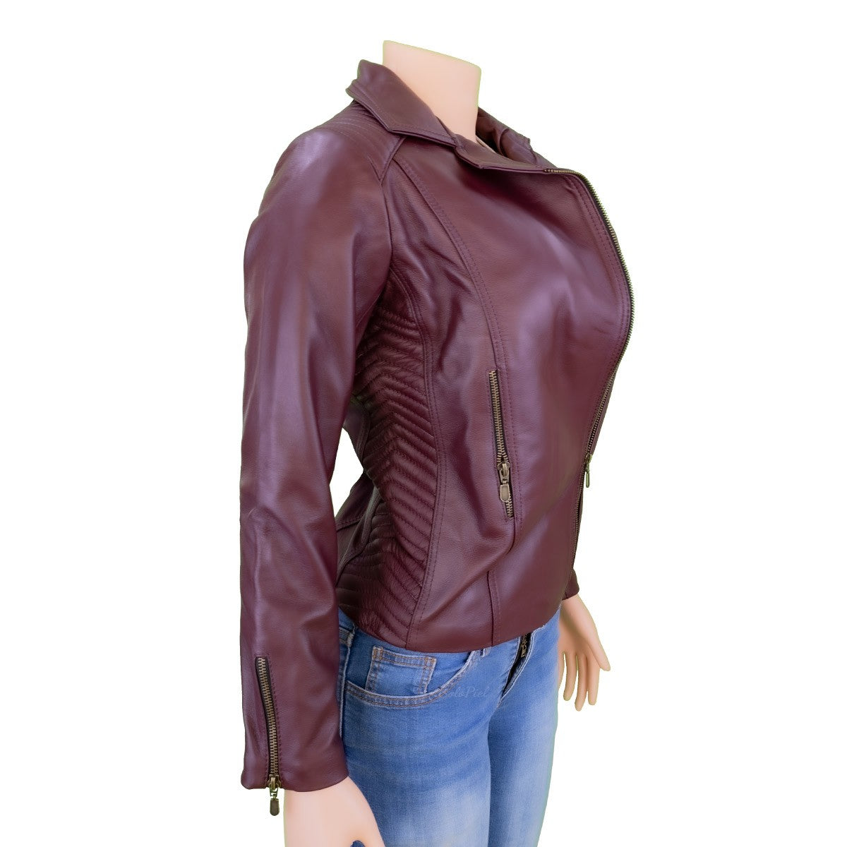 Chamarra de Piel de Borrego para Dama Cierre Cruzado Mara