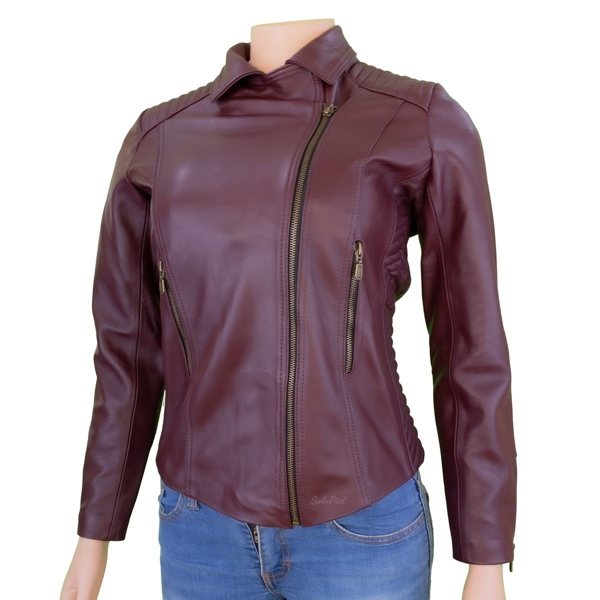 Chamarra de Piel de Borrego para Dama Cierre Cruzado Mara