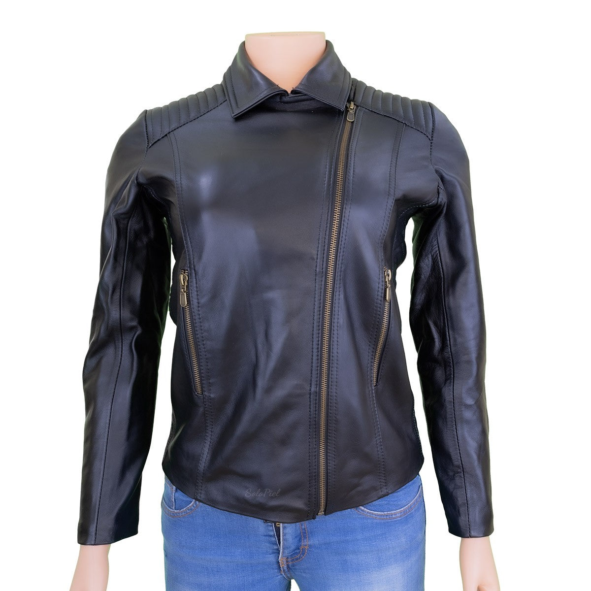 Chamarra de Piel de Borrego para Dama Cierre Cruzado Mara