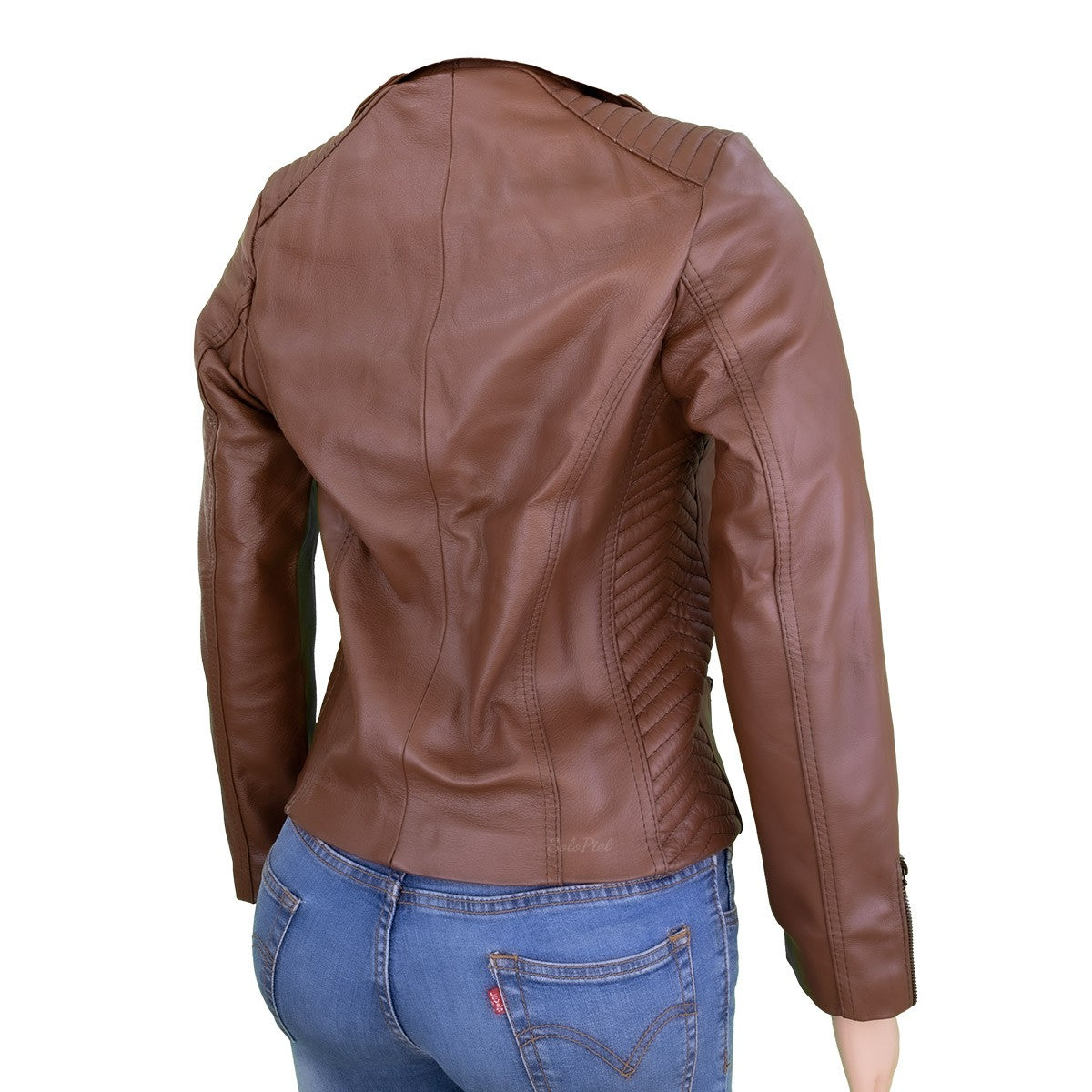 Chamarra de Piel de Borrego para Dama Cierre Cruzado Mara