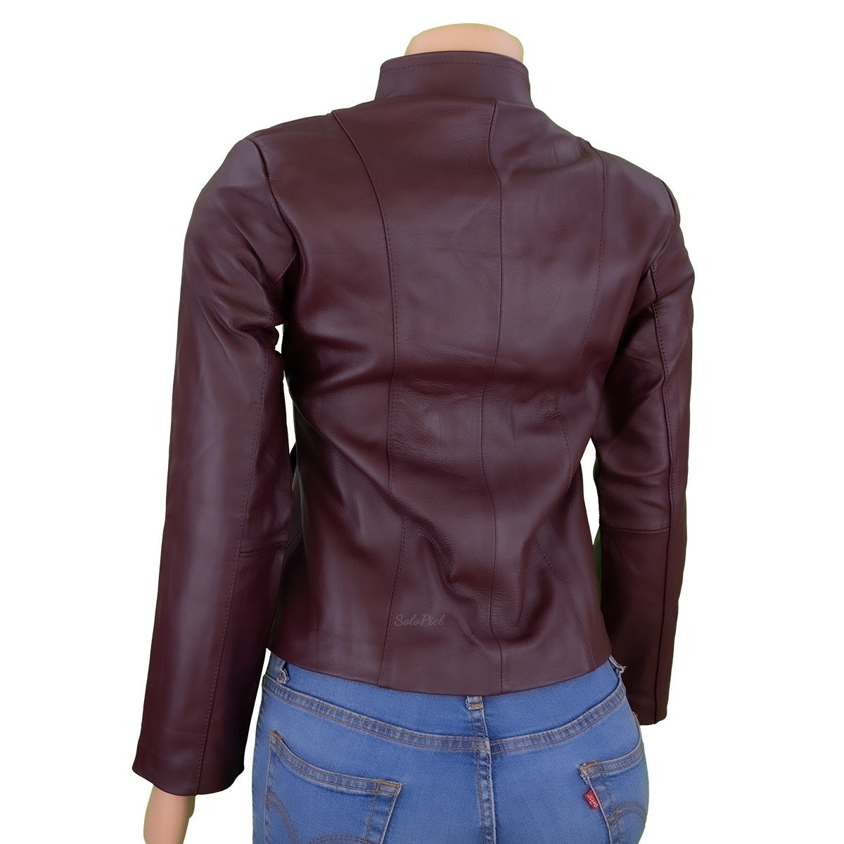 Chamarra de Piel de Borrego para Dama Cuello Mao Slim Liz