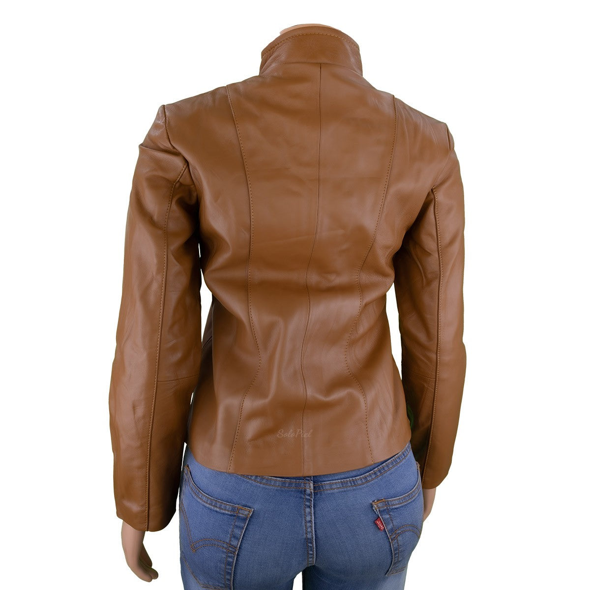 Chamarra de Piel de Borrego para Dama Cuello Mao Slim Liz