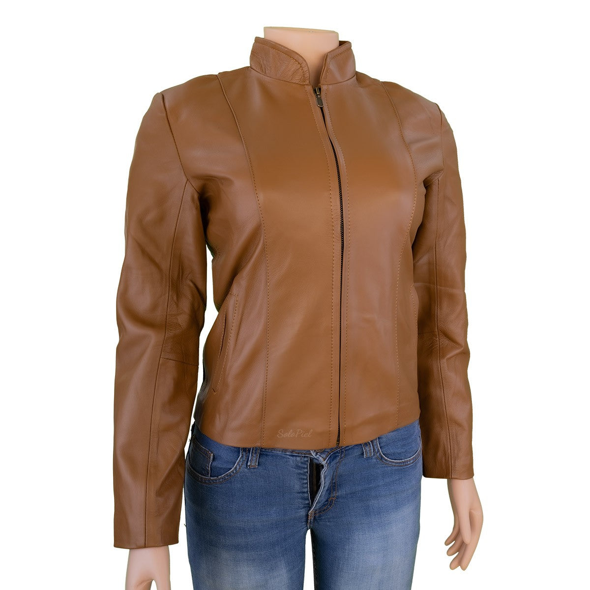 Chamarra de Piel de Borrego para Dama Cuello Mao Slim Liz