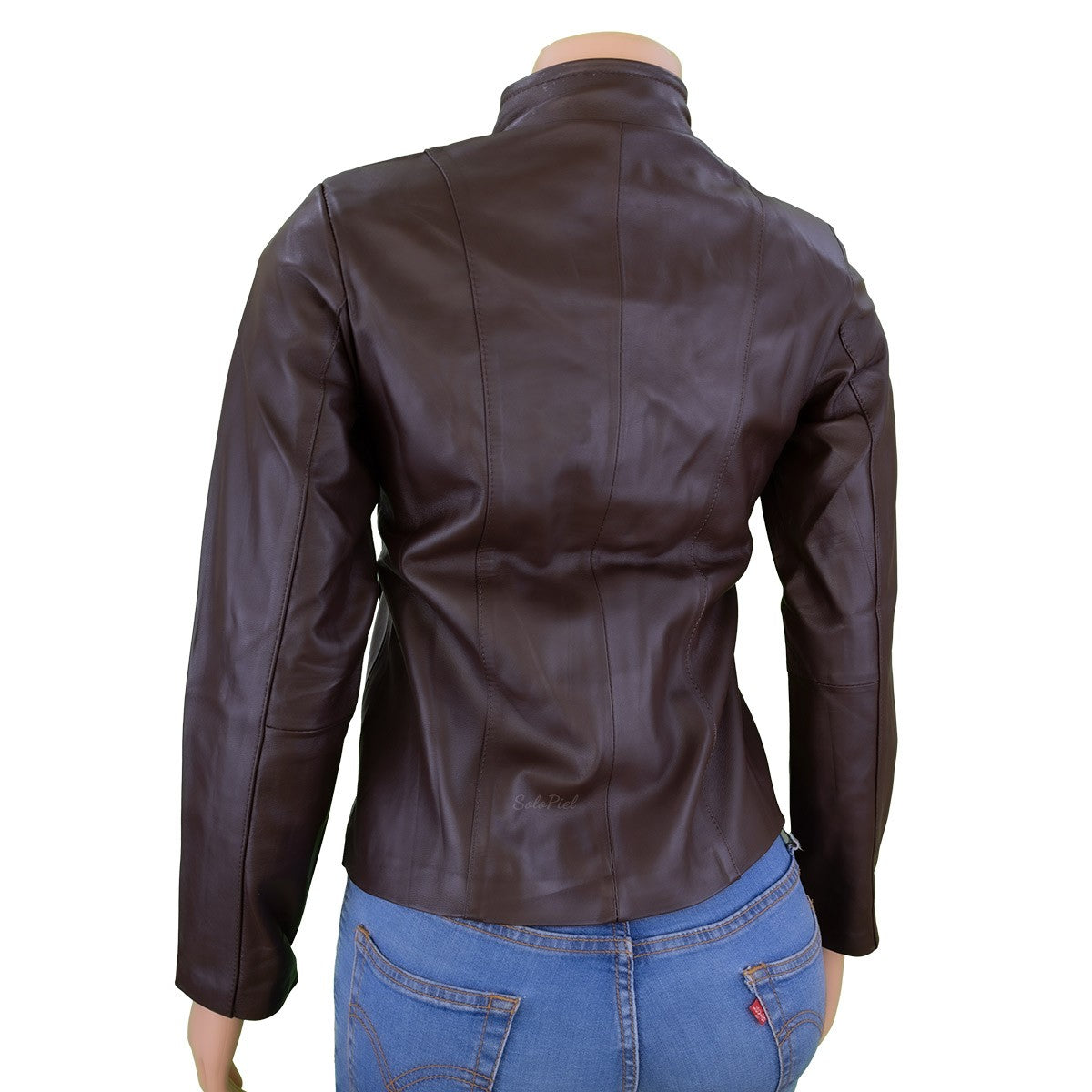 Chamarra de Piel de Borrego para Dama Cuello Mao Slim Liz