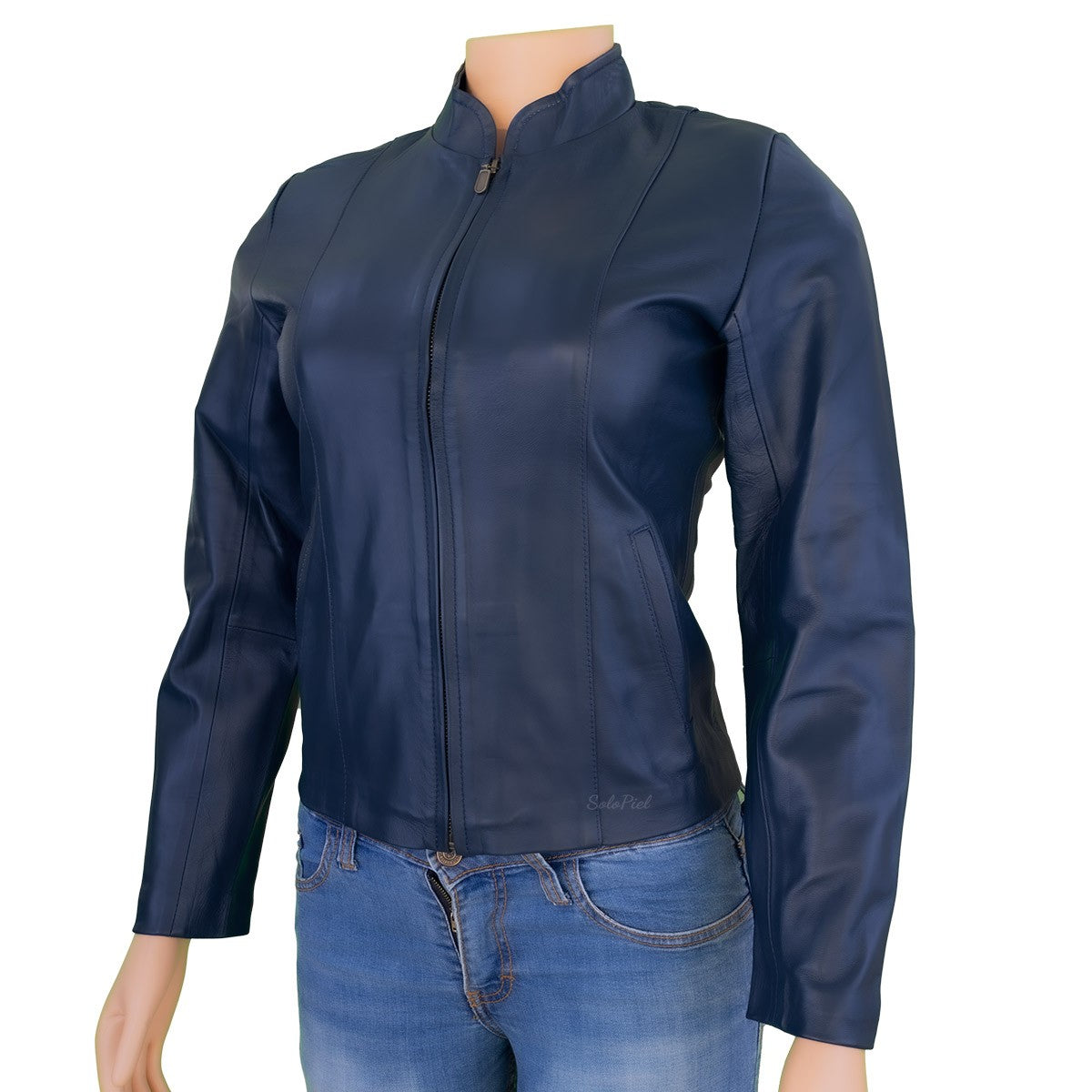 Chamarra de Piel de Borrego para Dama Cuello Mao Slim Liz