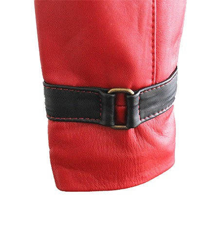 Chamarra de Piel de Borrego para Caballero Estilo Deadpool