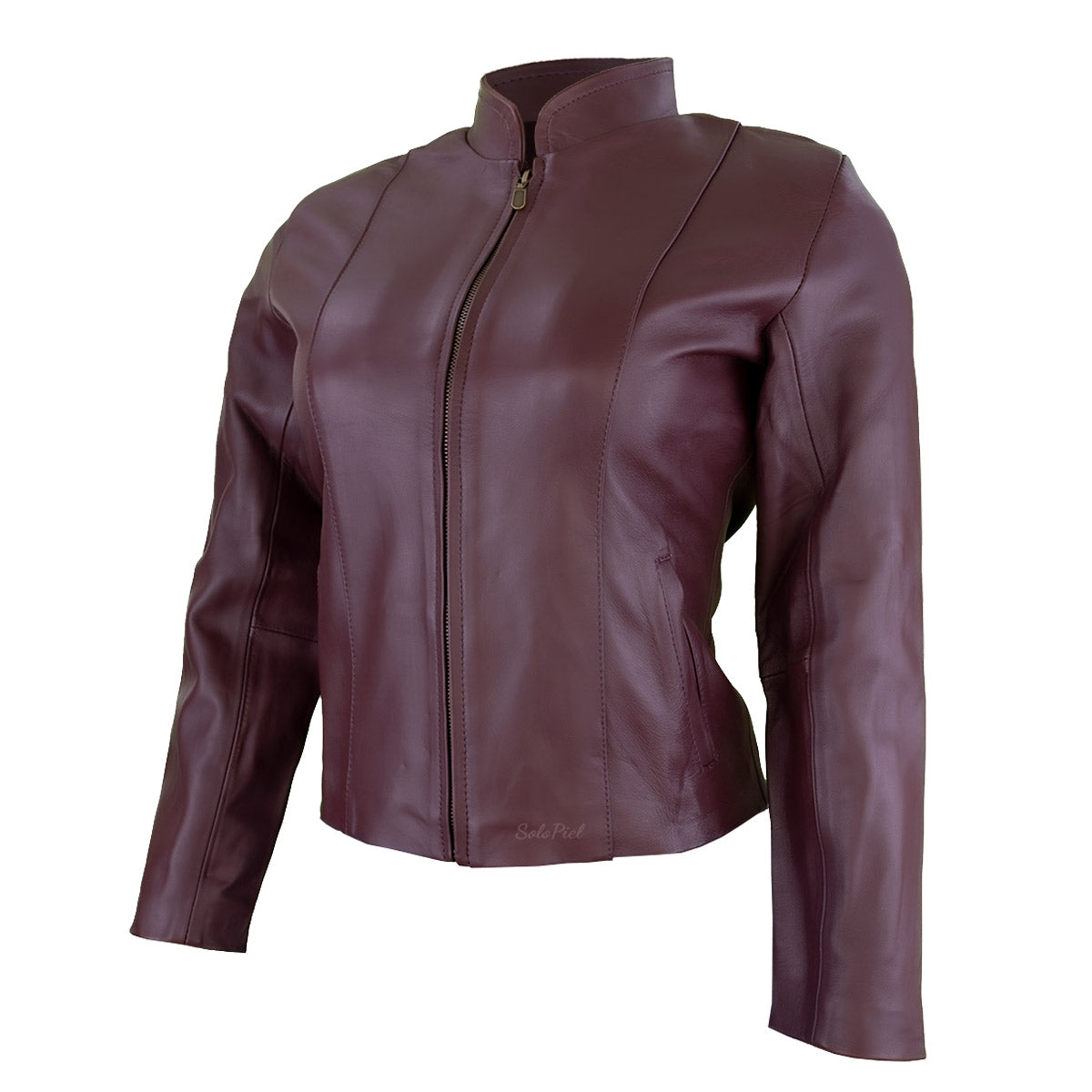 Chamarra de Piel de Borrego para Dama Cuello Mao Slim Liz