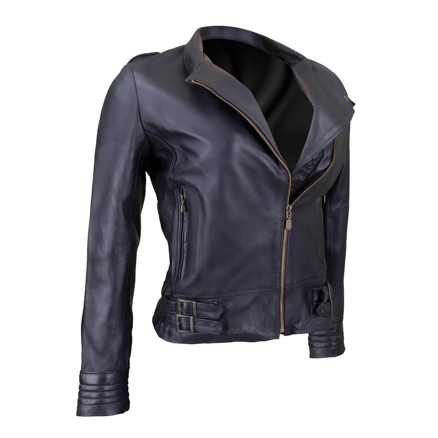 Chamarra  de Piel de Borrego para Dama Cierre Cruzado Vanessa