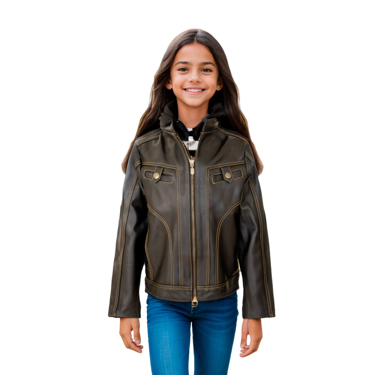 Chamarra de Piel de Borrego para Niño o Niña Con Capucha Desmontable Abelito