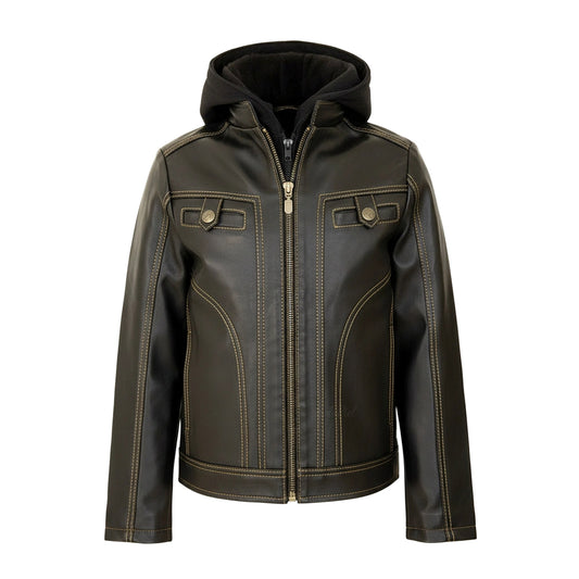 Chamarra de Piel de Borrego para Niño o Niña Con Capucha Desmontable Abelito