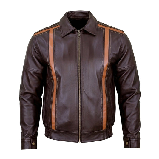 Chamarra de Piel de Borrego para Caballero Con Elástico Combinada Alemana con Vivos