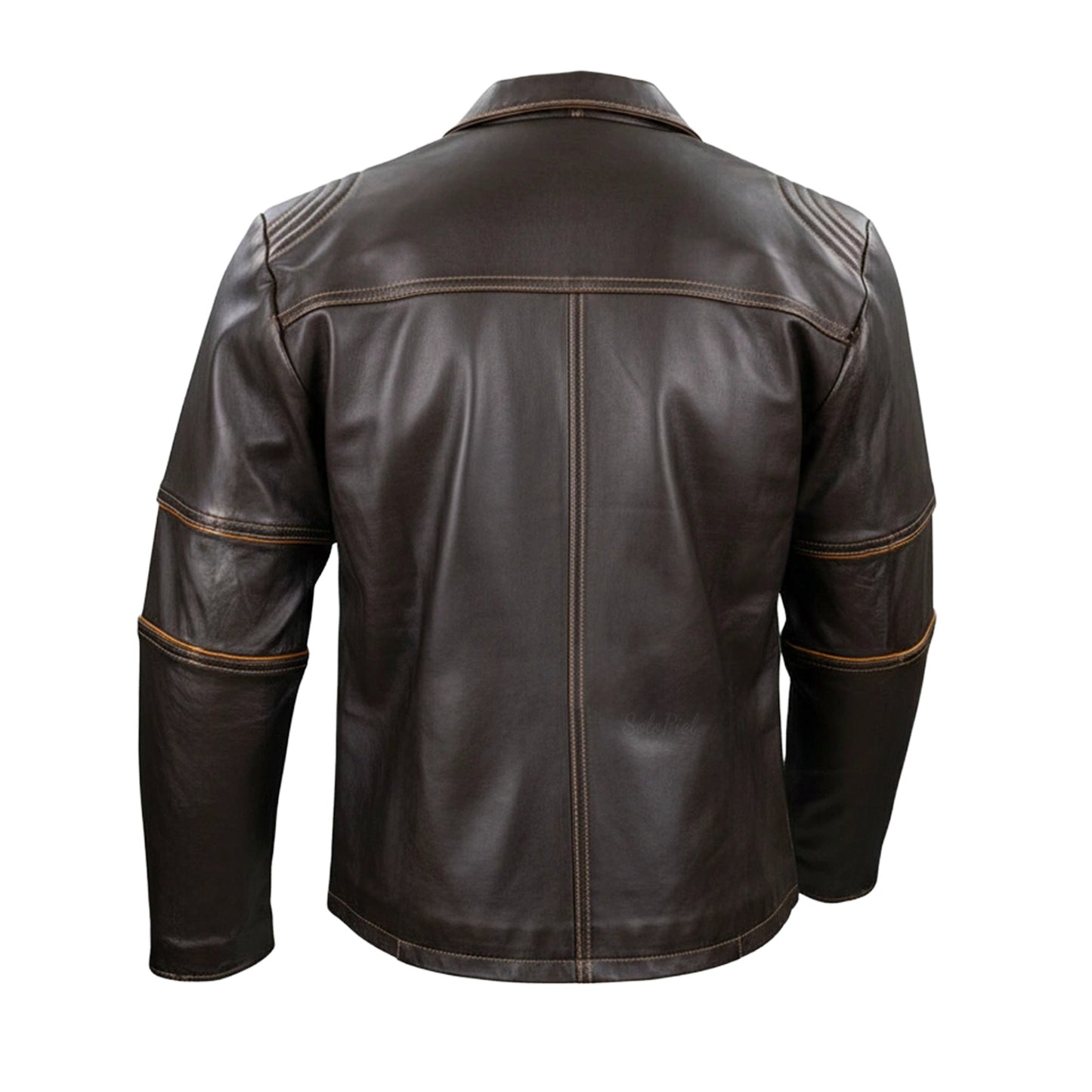 Chamarra de Piel de Borrego para Caballero Cuello Mao Combinada Alex