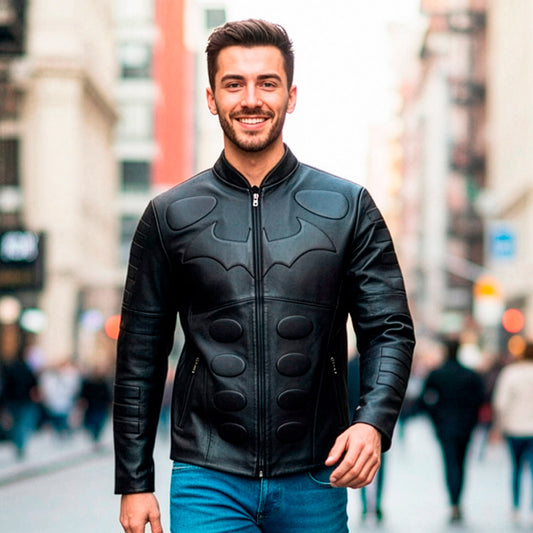 Chamarra de Piel de Borrego para Caballero Estilo Batman