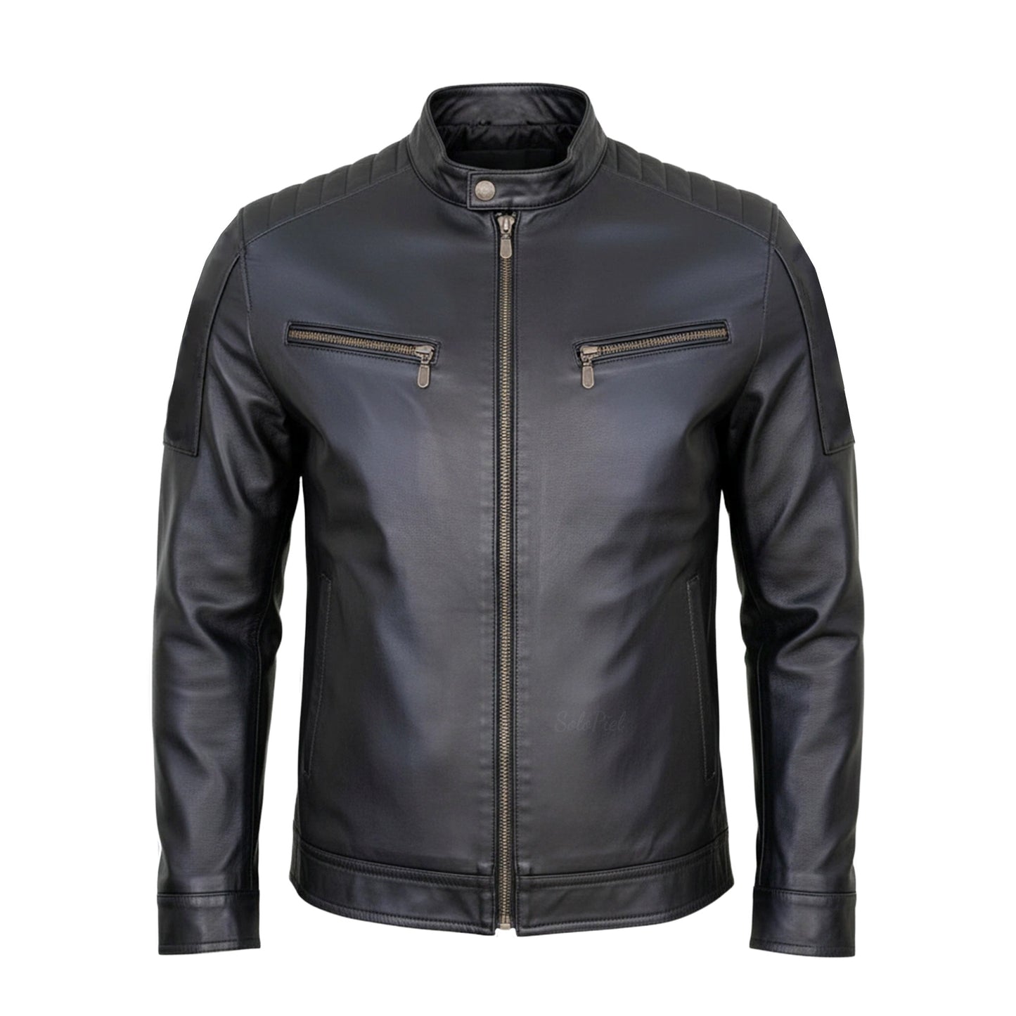 Chamarra de Piel de Borrego Para Caballero Slim Fit Corte Moderno Black